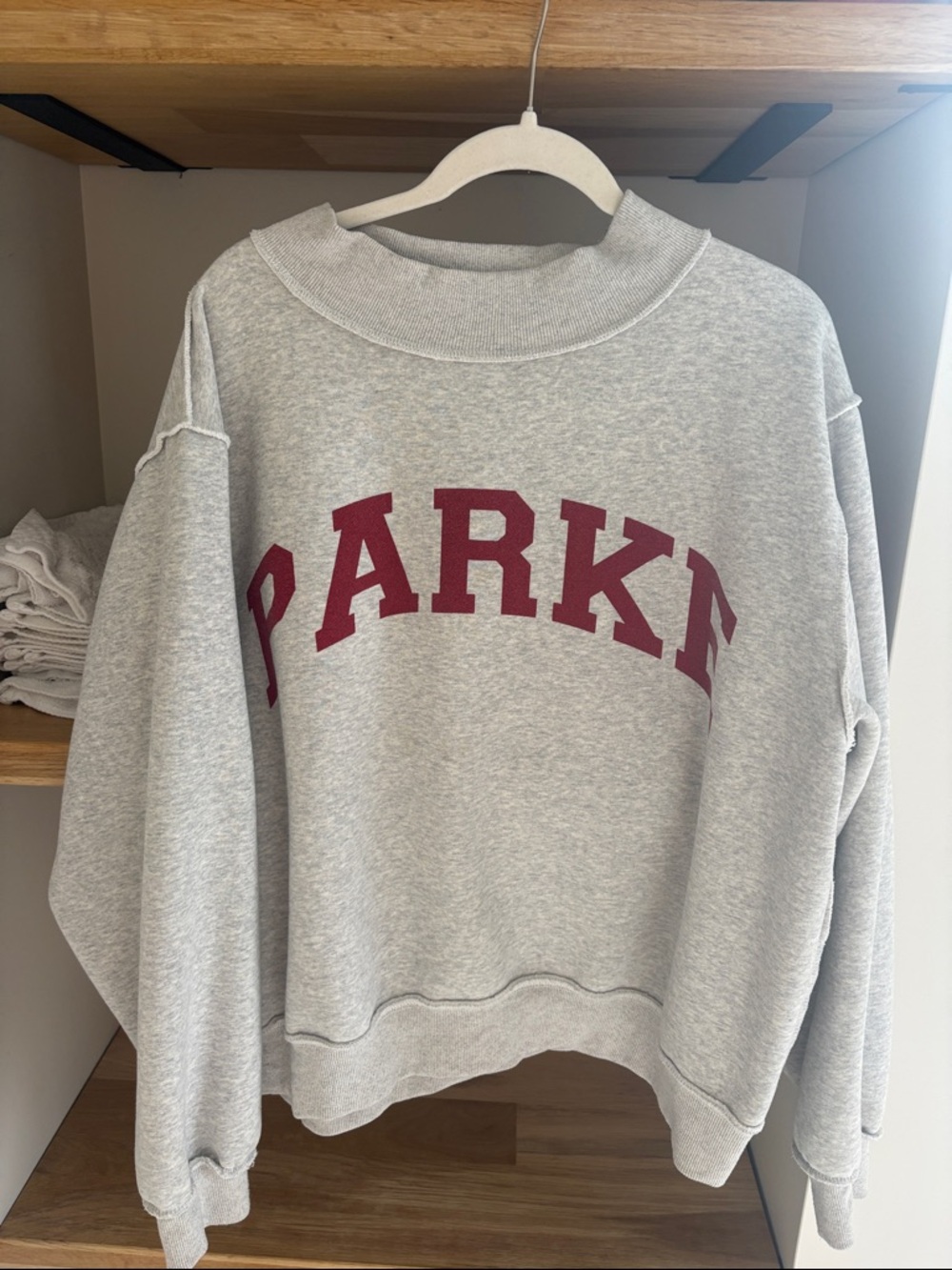PARKER Gray Cowl-Neck Pullover Sweatshirt
